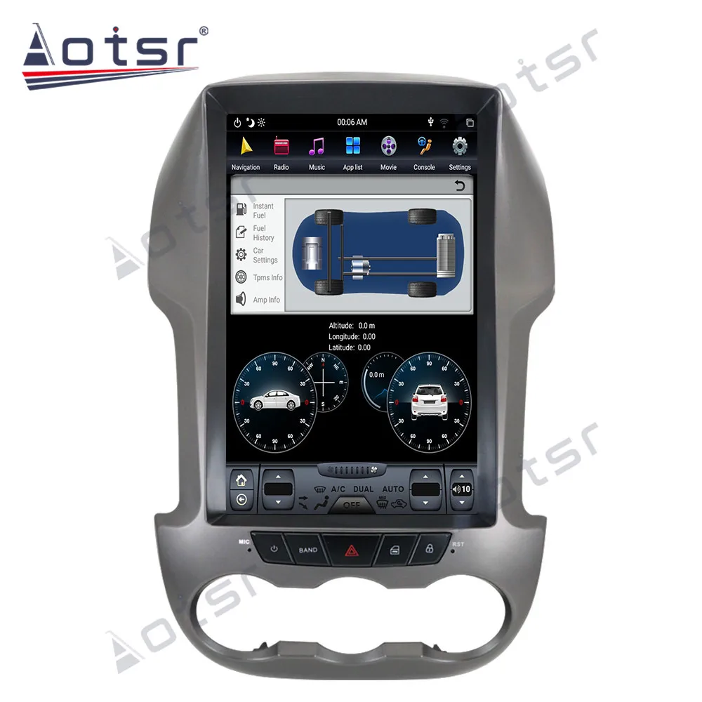 Вертикальный сенсорный экран Tesla PX6 Android 9 0 Автомобильный HD радиоплеер для Ford Ranger/