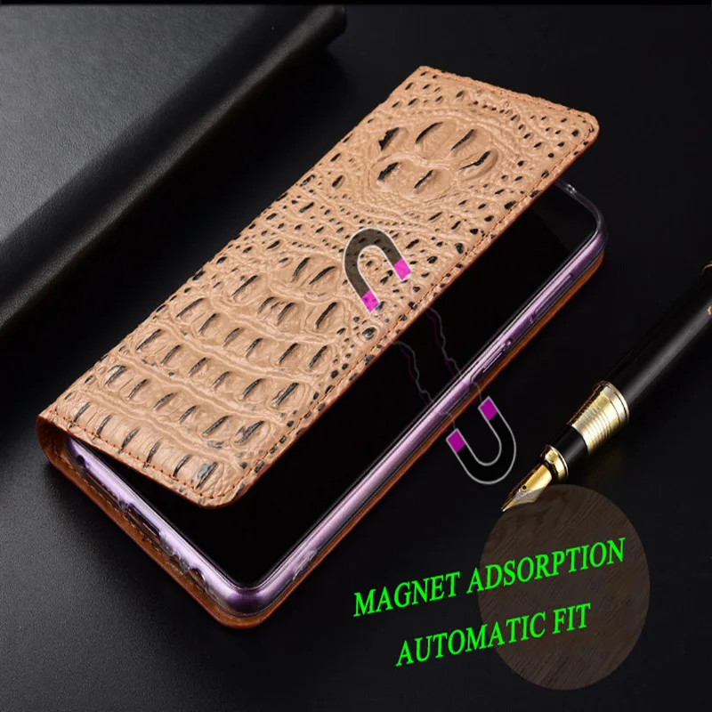 Для Moto P40 чехол с крокодиловым узором Флип из натуральной кожи Мягкая силиконовая задняя крышка для Motorola one vision Coque