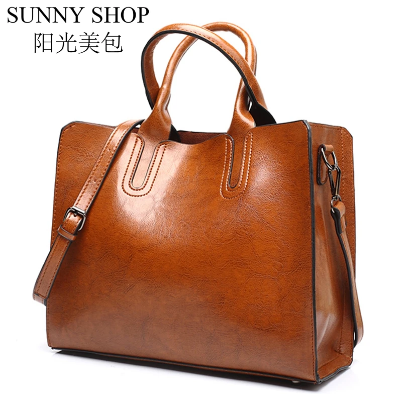SUNNY SHOP женская сумка портфель роскошная кожаная на плечо модная дизайнерская