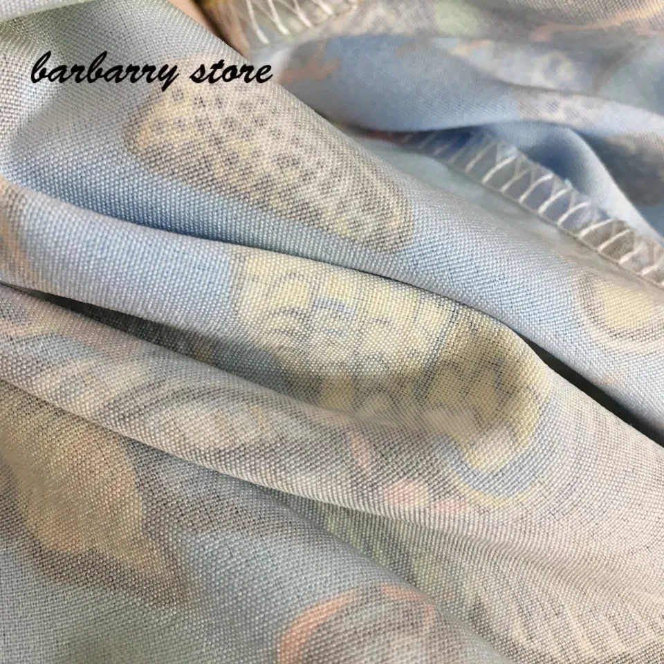 

21 luxury brand retro printing fashion women's top sexy Lapel slim long sleeve one-piece top temperament versatile casual shirt