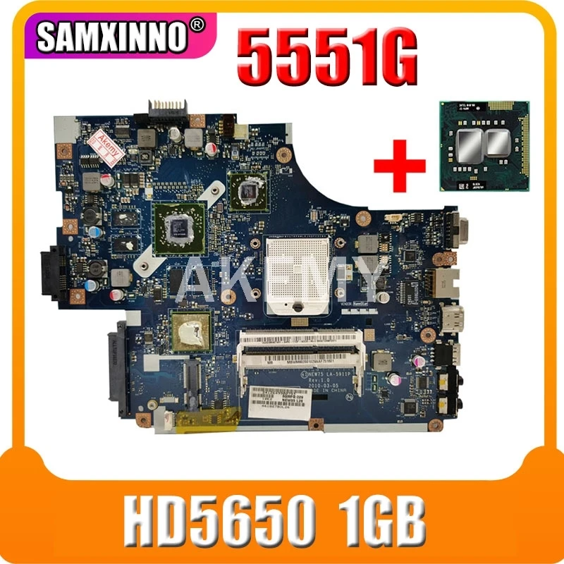 

Akemy для Acer aspire 5551 5551G 5552G материнская плата для ноутбука MBWVF02001 NEW75 LA-5911P HD5650 1 ГБ видеокарта DDR3 Бесплатный процессор