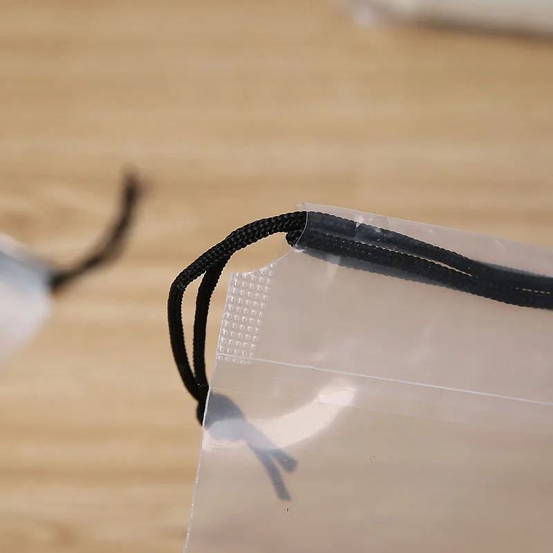 

20pcs/Lot Transparent Travel Clothes Storage Bag Waterproof Shoes Storage Bag Portable PVC Sundries Dust-Proof Drawstring Bag