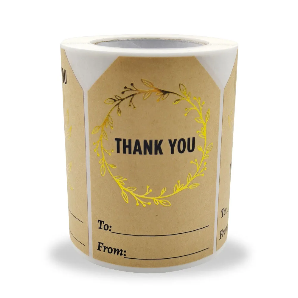 

Qiduo wrapped Kraft paper Thank you for your sticker gift Gift self-adhesive label business wrapping paper decoration wholesale