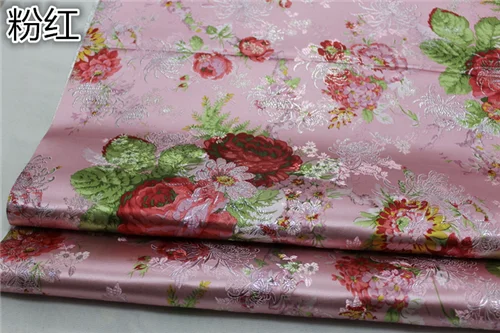 CF213 1 ярд фиолетовый пион китайский свадебное платье невесты ткань Cheongsam ткань фестиваль жаккардовые парчи DIY Ткань для шитья - Цвет: pink