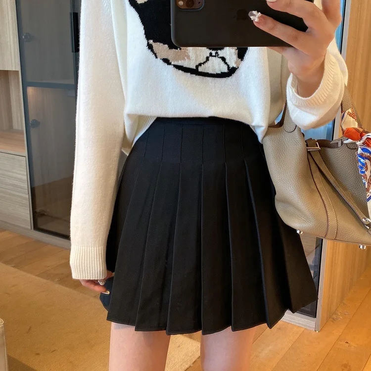

Mini Pleated Skirt Women Safety Shorts Skirts Black S-2XL