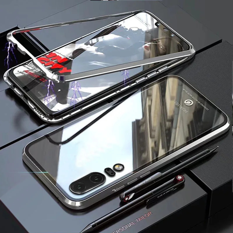 Чехол YonLinTan Coque для huawei p20 pro p 20 lite p20lie p20pro Металлическая магнитная рамка жесткое
