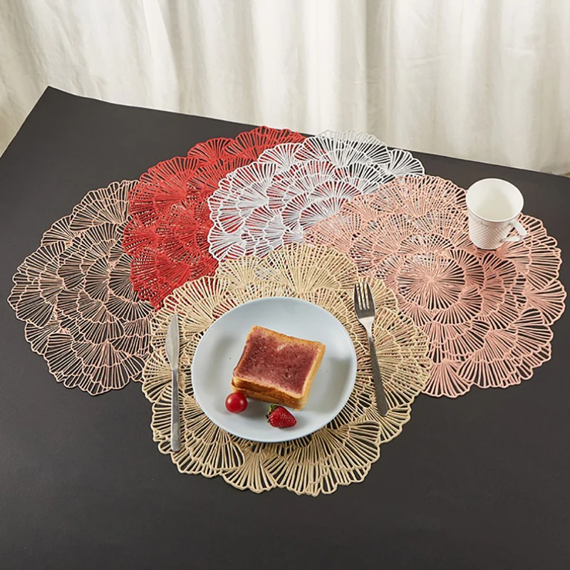 

Hollow Flower Oil Resistant Non Slip Kitchen Mat Cup Mat Heat Insulation Mat Dish Coffee Cup Table Mat Home Decoration