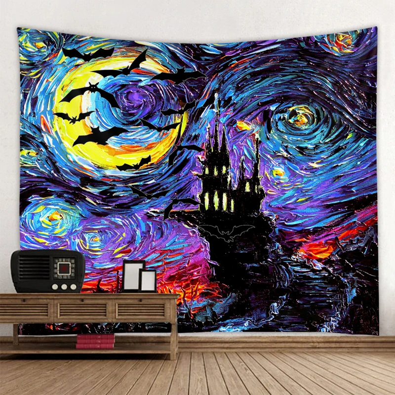 

Psychedelic Fairy Tale World Tapestry Home Decoration Tapestries Bedroom Dormitory Bedside Decoration Abstract Background Cloth