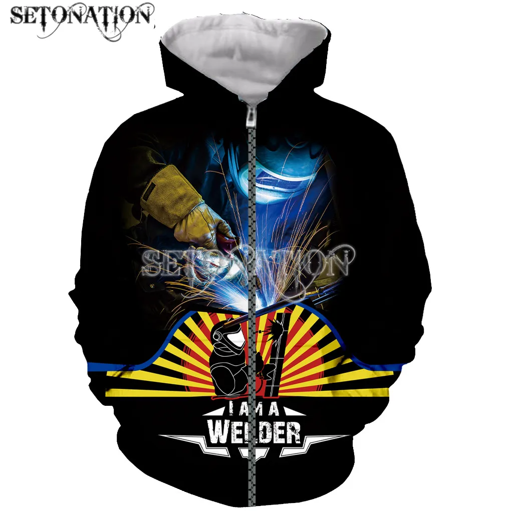 Новинка забавная модная Толстовка с длинным рукавом для рабочих электрика 3D