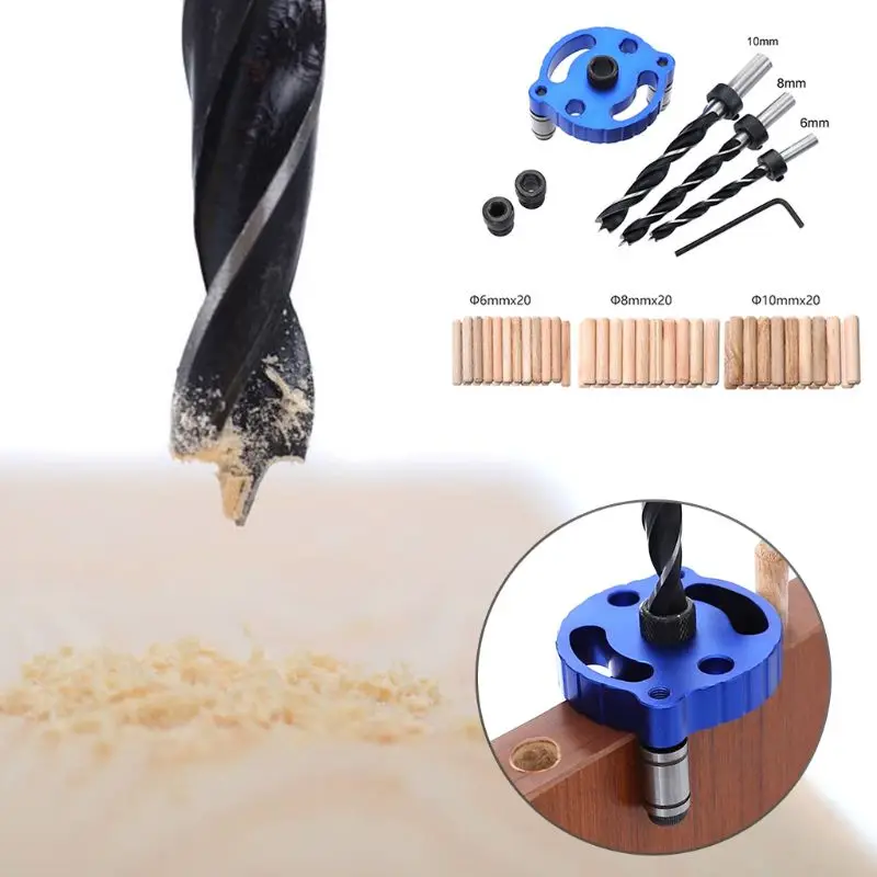 

1 Set Woodworking Straight Hole Puncher Doweling Jig Drill Guide Locator Hole 28GF