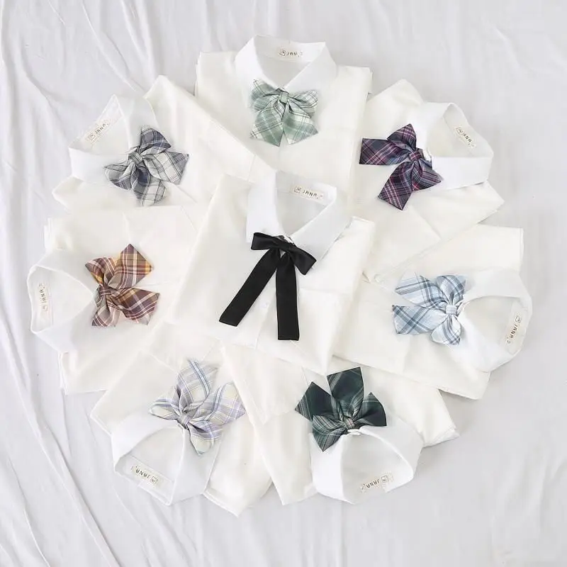 Женская рубашка с длинным рукавом JMPRS Белая школьная в стиле преппи Харадзюку