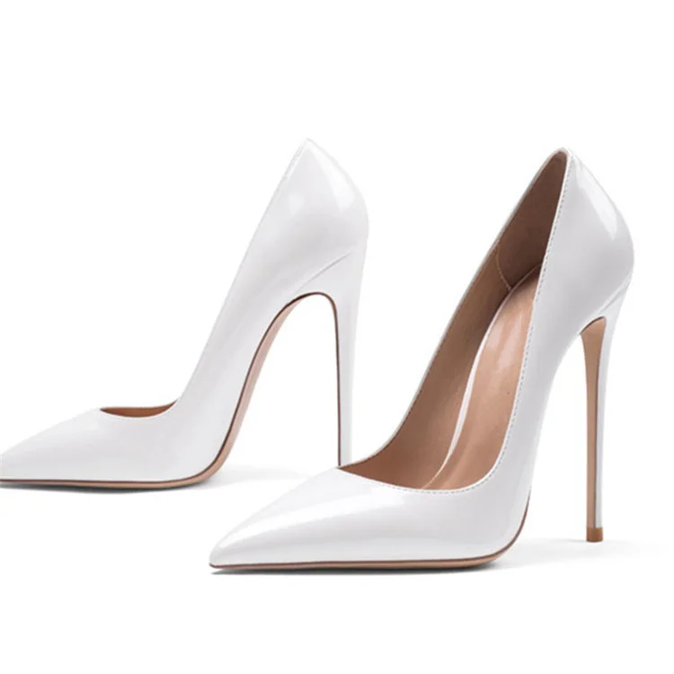 

high Super high heeled shoes thin heel pointed sexy 12cm heeled women's shoes single shoes large size wedding shoes