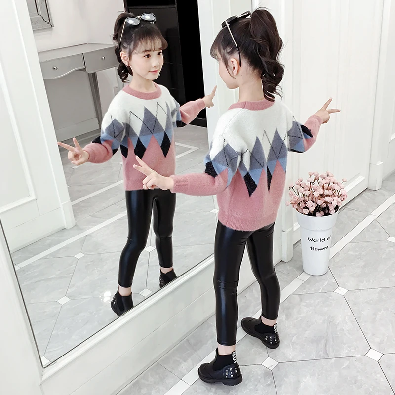 Новый детский свитер одежда для девочек детские пуловеры с круглым вырезом