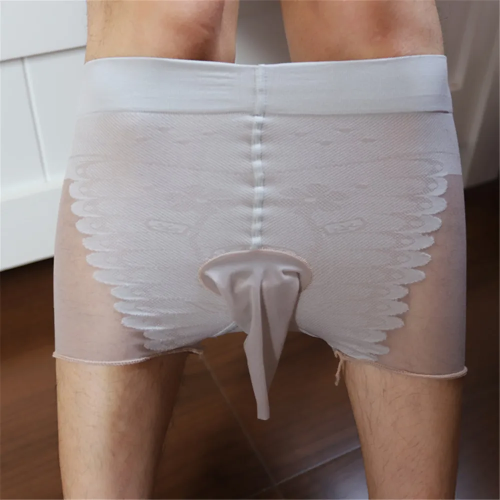 Сверхтонкие сексуальные мужские боксеры UNWE эротические чулки нижнее белье для