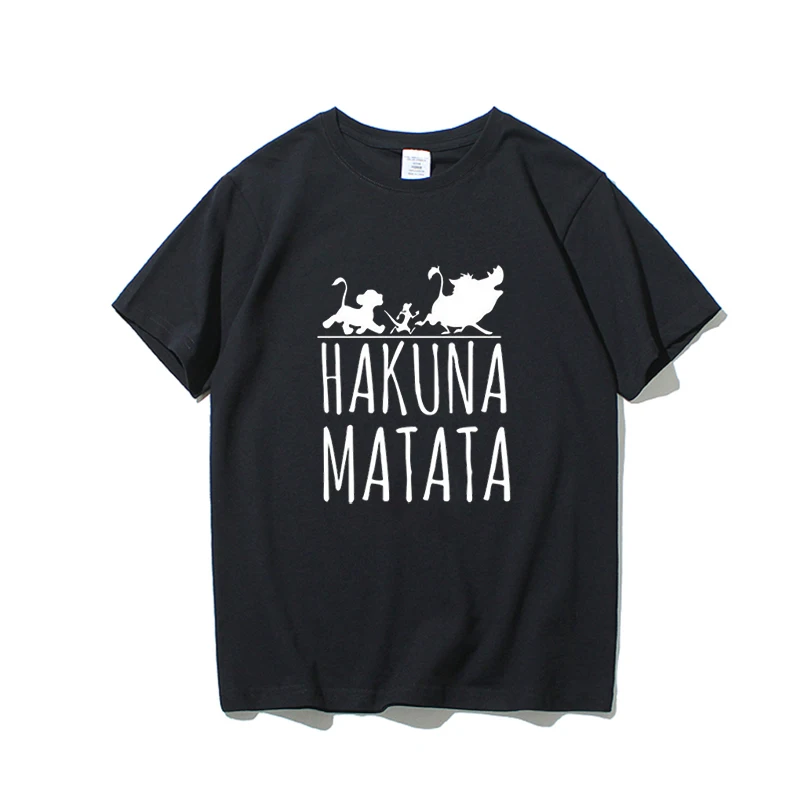 hakuna black Графическая женская футболка, футболки, эстетическая одежда ulzzang, Корейская одежда для женщин, мультяшный аниме, забавный стиль, женская футболка - Цвет: hakuna black