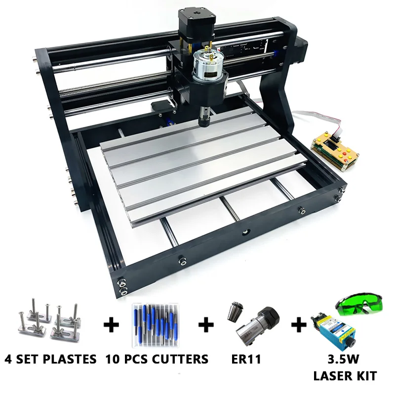 3.5W CNC 3018 Pro GRBL мини лазерная гравировальная машина+ 15 Вт лазерный модуль+ Автономный контроллер 3 оси pcb фрезерный станок деревянный маршрутизатор - Цвет: 3.5W