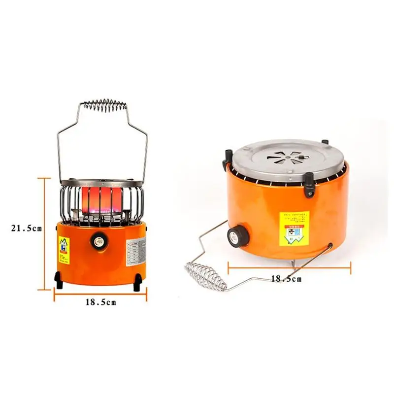 

Portable 2 in 1 Camping Stove Gas Heater Outdoor Warmer Camping Propane Supplies Butane Accessories Cooking Heater Tent Sys K7A6