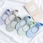 Хлопковые нескользящие носки для йоги, для женщин, для девочек, нескользящие носки с захватами, для пилатеса, балета, танцев, босиком, упражнений, фитнеса