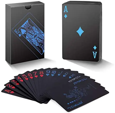 

1 PCS PVC Poker Waterproof Plastic Playing Cards Set Black Color Poker Card Sets Classic Magic Tricks Tool Poker Games