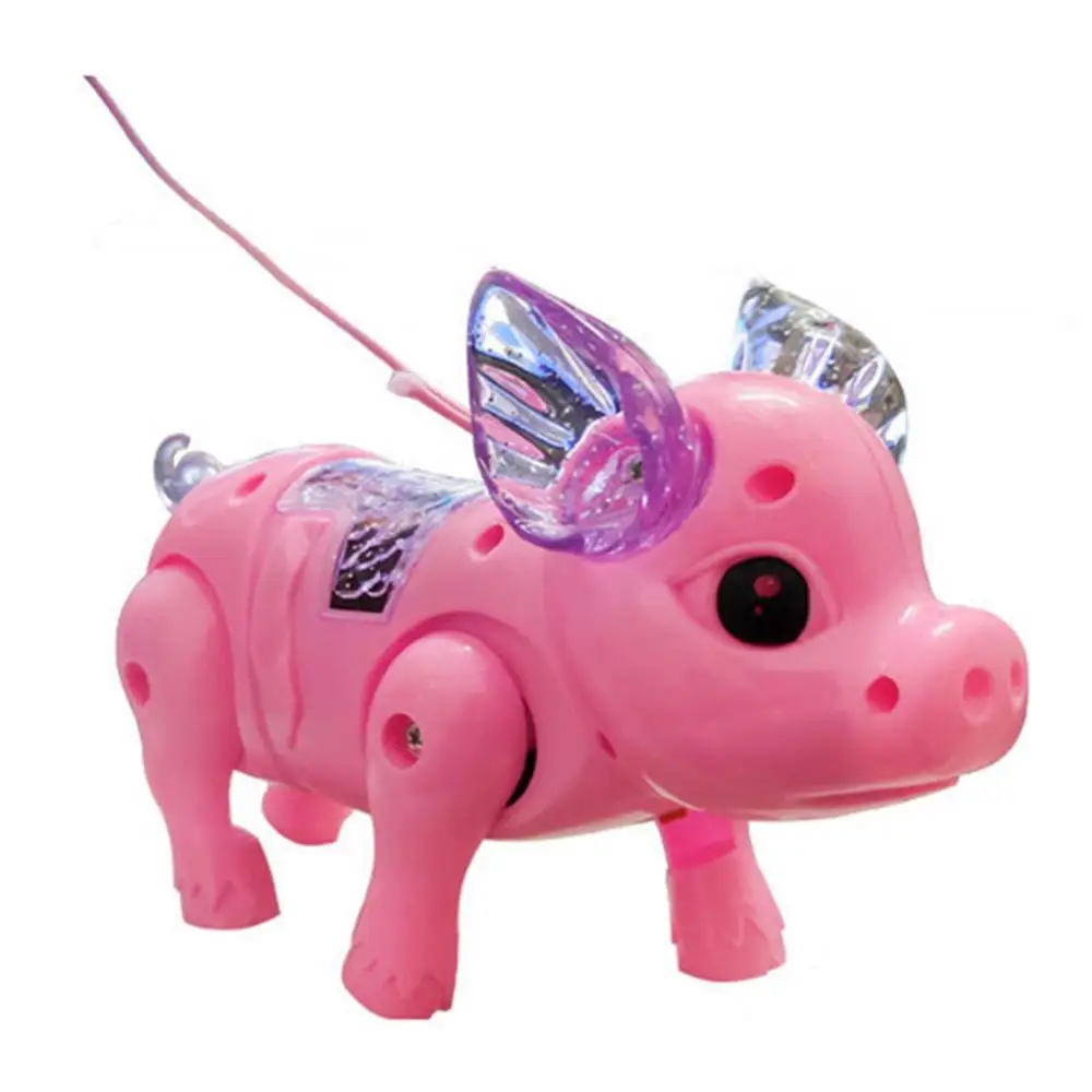 

Electric LED Lighting Musical Pig Animal with Leash Walking Toy Kids Xmas Gift