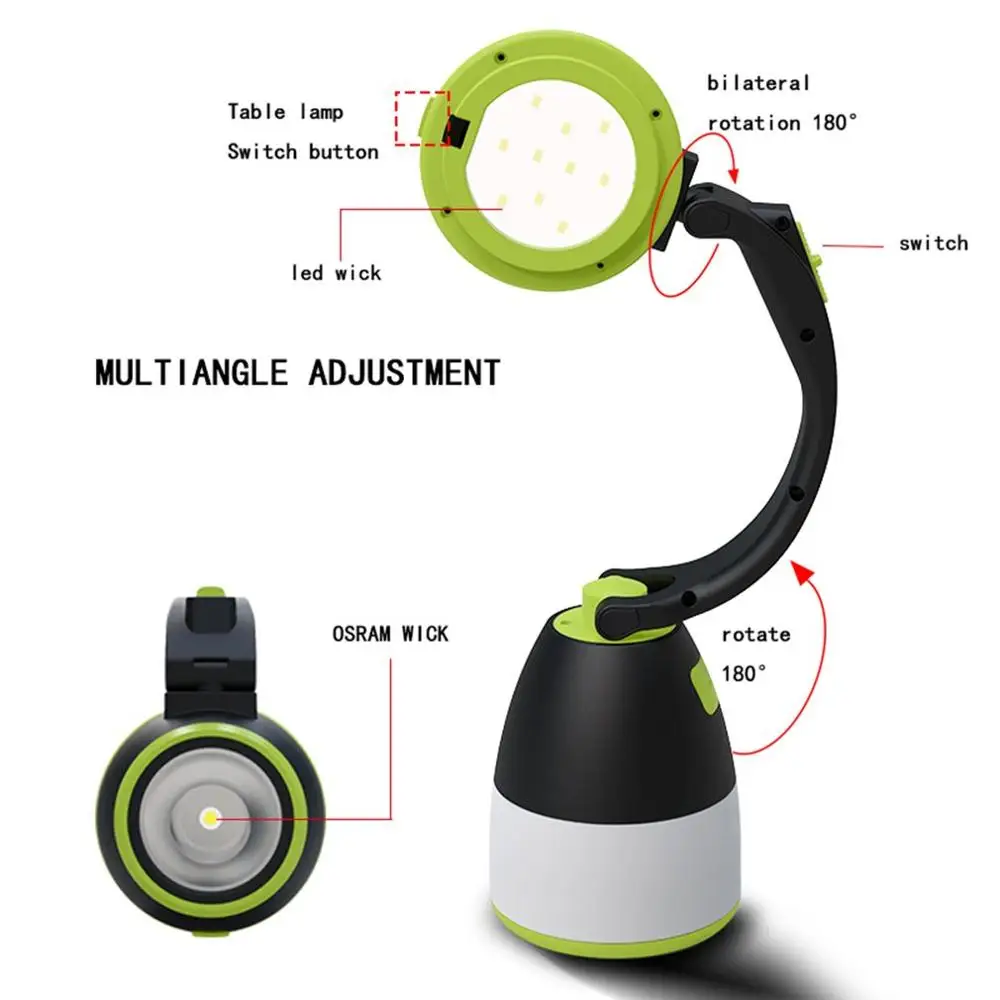 4In1 Multifunctionele Usb Charge Draagbare Lantaarn Led Emergency Zaklamp Camping Light Reading Desk Lamp Night Voor Outdo | Освещение