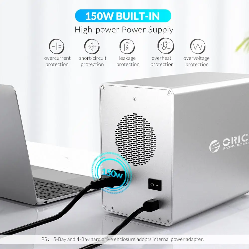 Док станция ORICO Multi Bay для жестких дисков предприятия алюминиевый 3 5 дюйма 32/64/80 ТБ