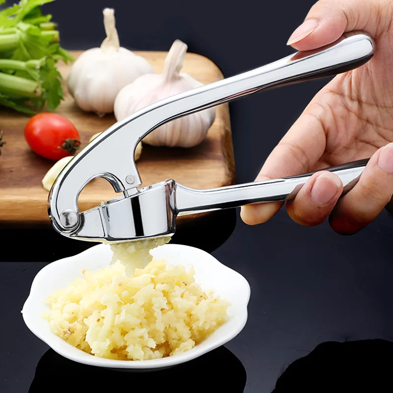 

1pcs Zinc Alloy Long Handle Garlic Crusher Press Gadget Manual Food Processors Vegetable Fruit Tools Kitchen Accessories