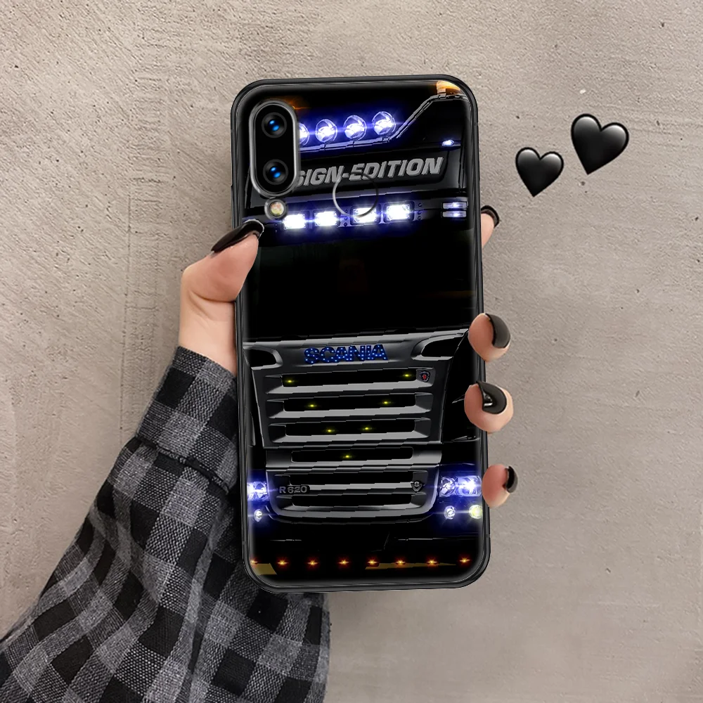 

car scanias truck Phone case For Huawei P Mate P10 P20 P30 P40 10 20 Smart Z Pro Lite 2019 black luxury cell cover 3D coque