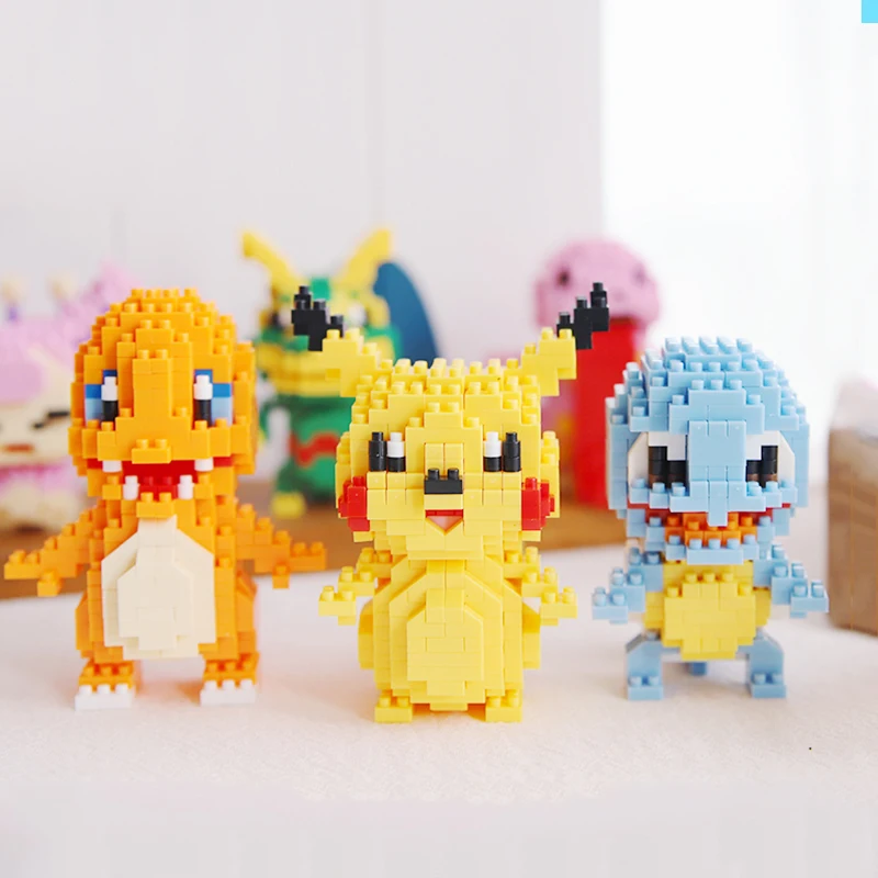 Сквиртл чармандер строительные блоки фигурка Пикачу маленькая модель