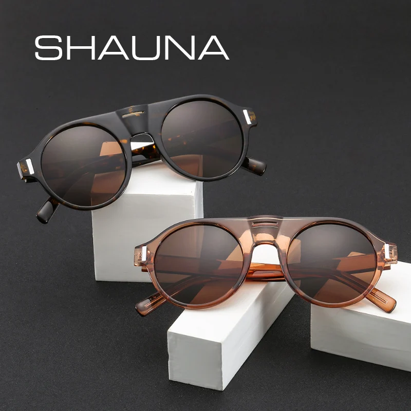 Женские и мужские круглые ретро очки SHAUNA солнцезащитные UV400|Женские очки| |