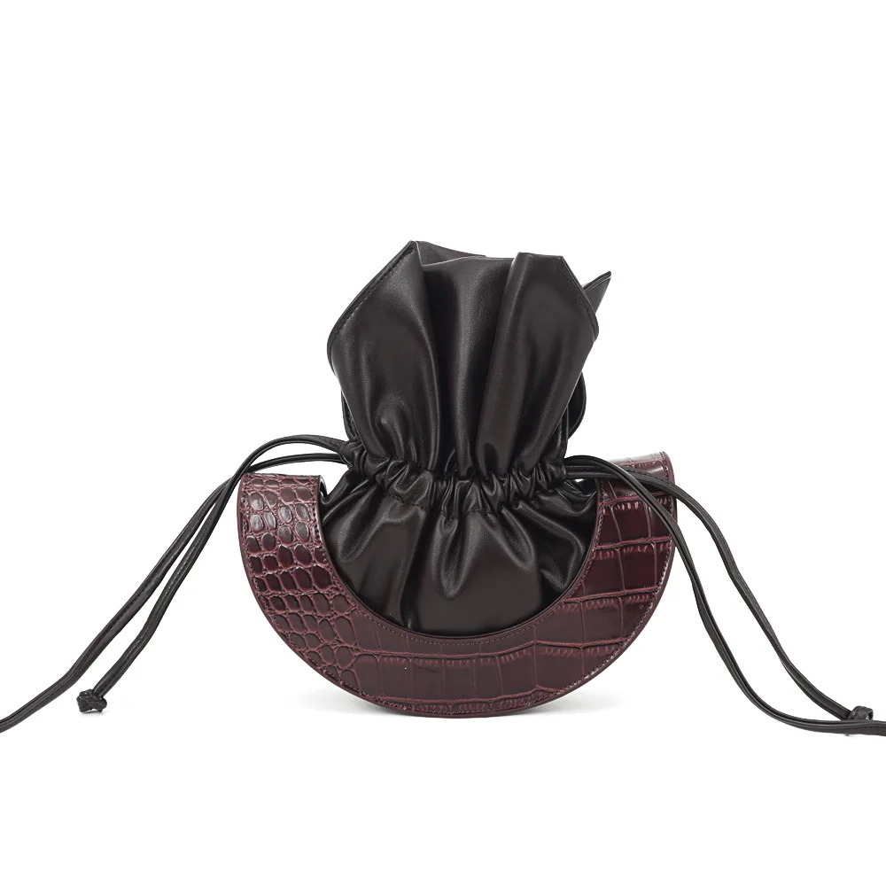 

Luxury Crocodile Pattern Crossbody Bags for Women Half Round Messenger Bag PU Leather Handbags Shoulder Bag sac main femme