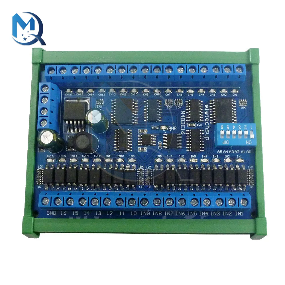 DC 12V 24V Expansion Board 300MA Current 16 in 16 out RS485 Remote Control Switch PLC IO Expansion Board Modbus RTU Module