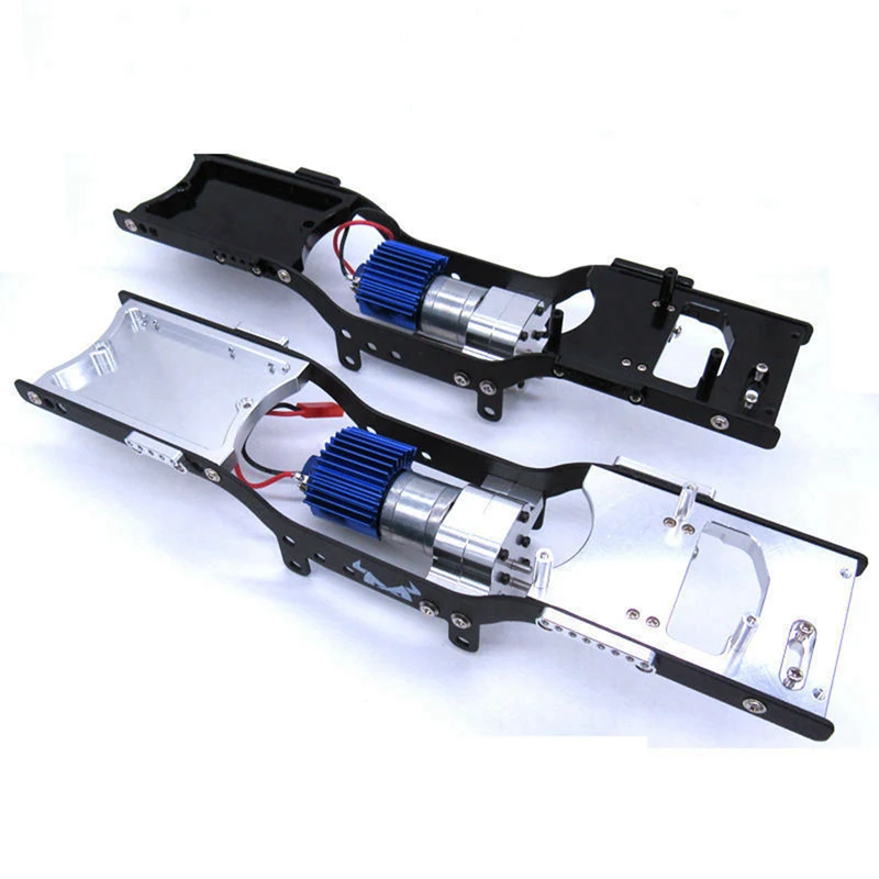 

1 Pcs Metal RC Body Chassis Frame Kit Black & 1 Set Metal Adjustable Shock Absorber Bracket Extender Seat