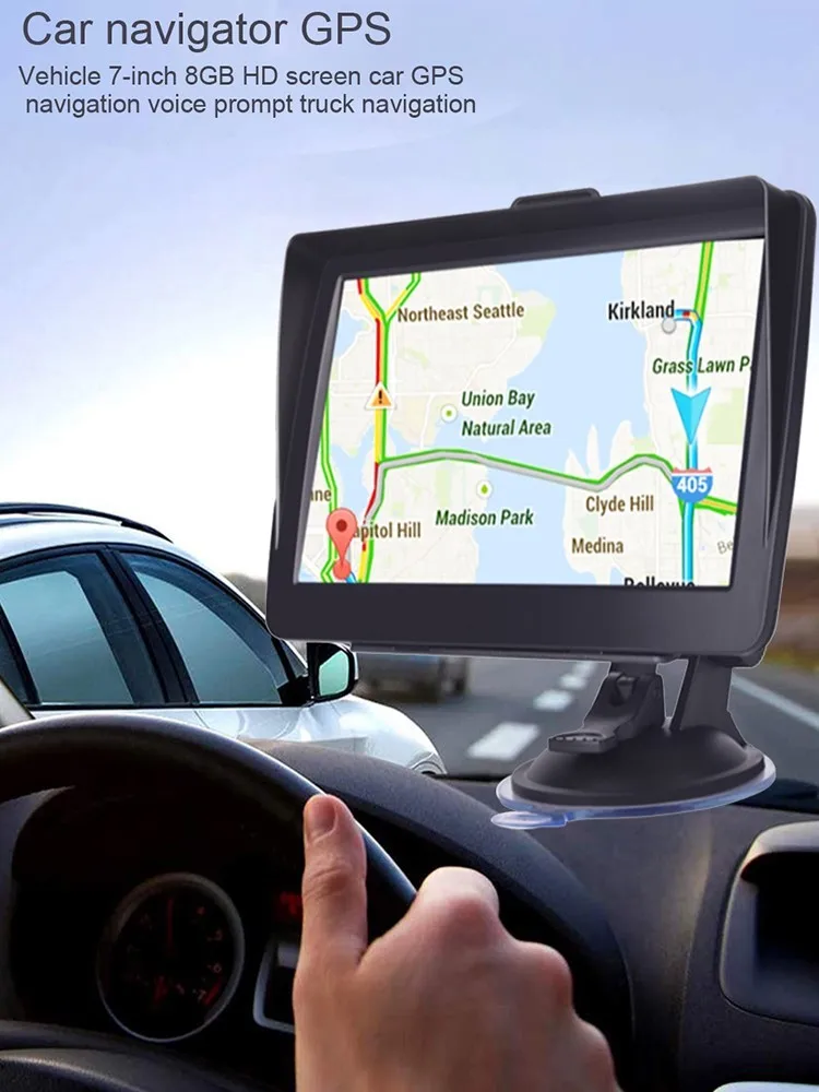 

Car Navigator 7 Inch 8GB HD Screen Car GPS Voice Prompts Vehicle Navigation with Europe Map North America Map
