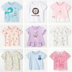 Абсолютно новая летняя футболка для маленьких девочек, 2021 хлопок, одежда для маленьких девочек, Детская футболка с короткими рукавами, детские футболки, топы