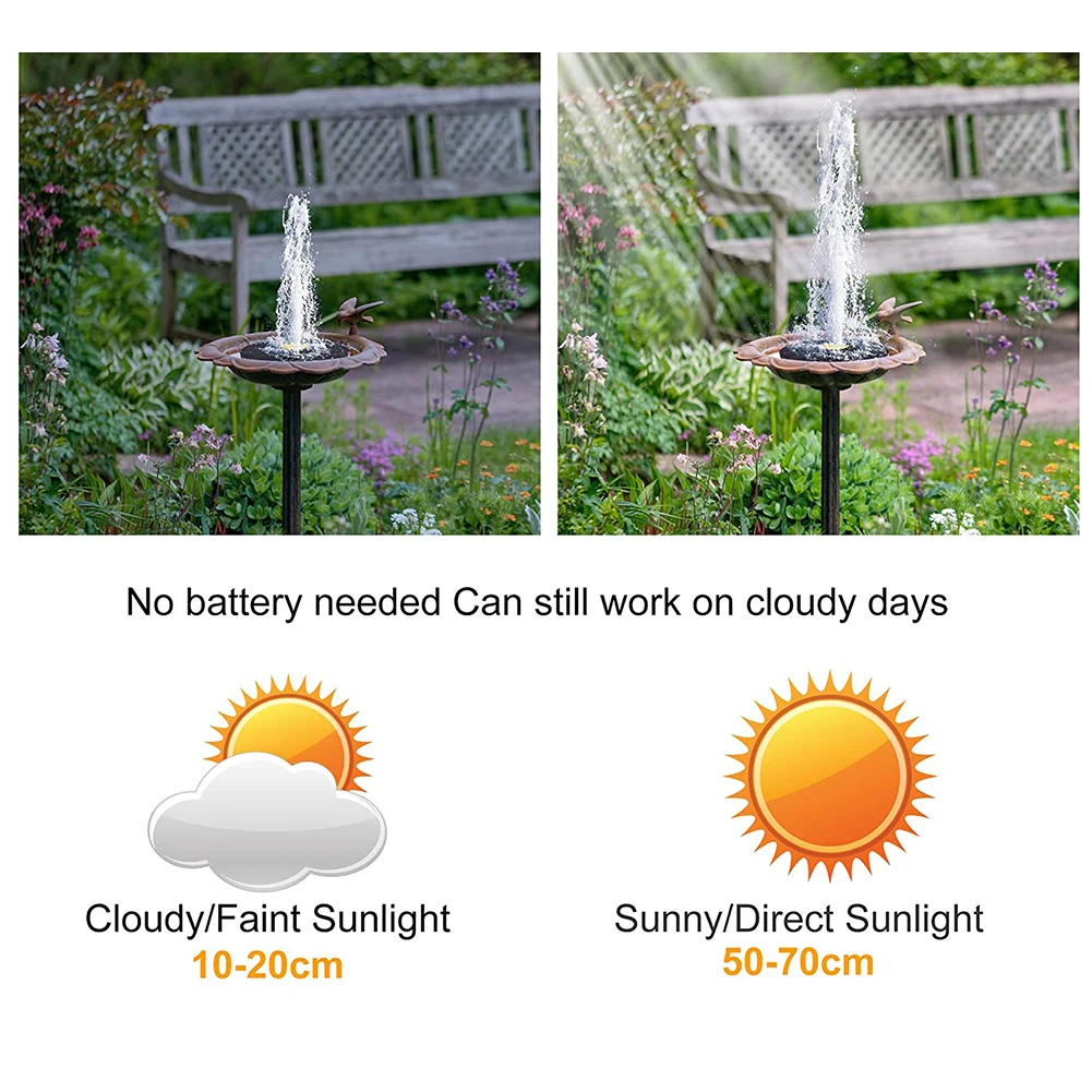 

Solar Fountain Floating Solar Powered Water Fountain Petaloid Bird Bath Pump For Outdoor Fountain Water Pump Garden Decoration