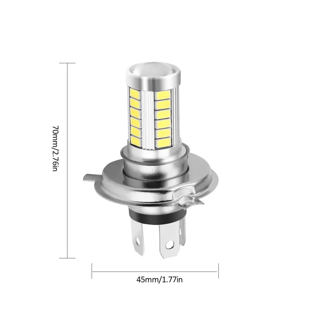 

2 pcs/lot High Quality H4 LED 5630 33SMD 12V Super Bright Car Light Source Headlight DRL Daytime Running Lights LED Bulb Lamp