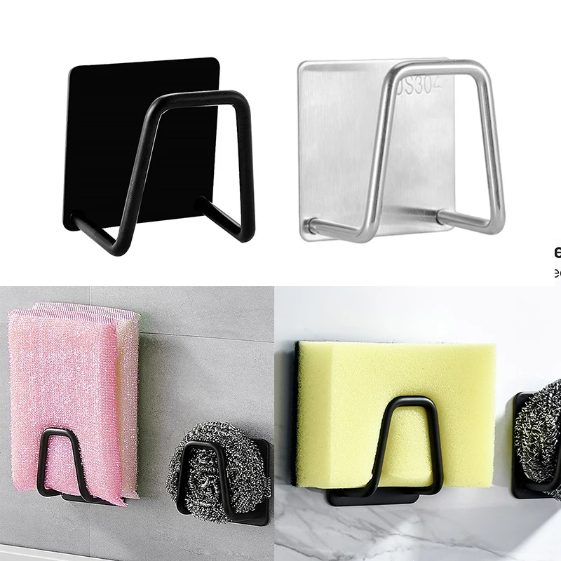 

Kitchen Sink Sponge Rack Drain Storage Shelf Stainless Steel Kitchen Wire Ball Rag Organizer Holder Bathroom Organizer