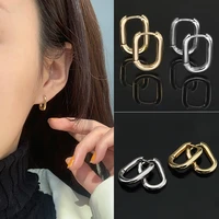 south koreas new fashion retro geometric oval square circle ladies earrings simple aemperament elegant charm jewelry accessorie