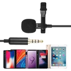 Компактный портативный петличный конденсаторный микрофон 3,5 мм с креплением на лацкане, проводной микрофон для iPhone, iPad, Android, смартфонов, DSLRCamera