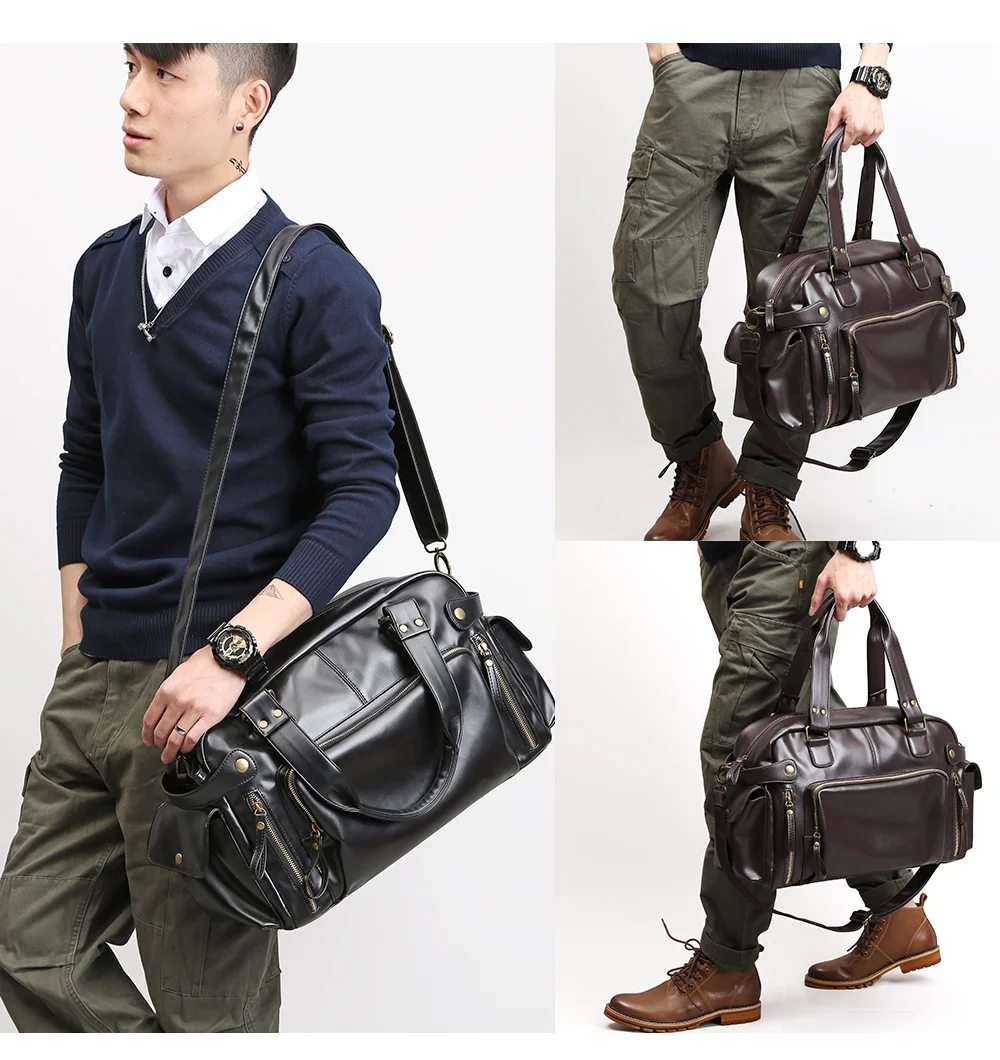 

TANGHAO Man Vintage Messenger Bag Outdoor Travel Handbag High Quality PU Leather Shoulder Bag Multifunction Male Business Bags