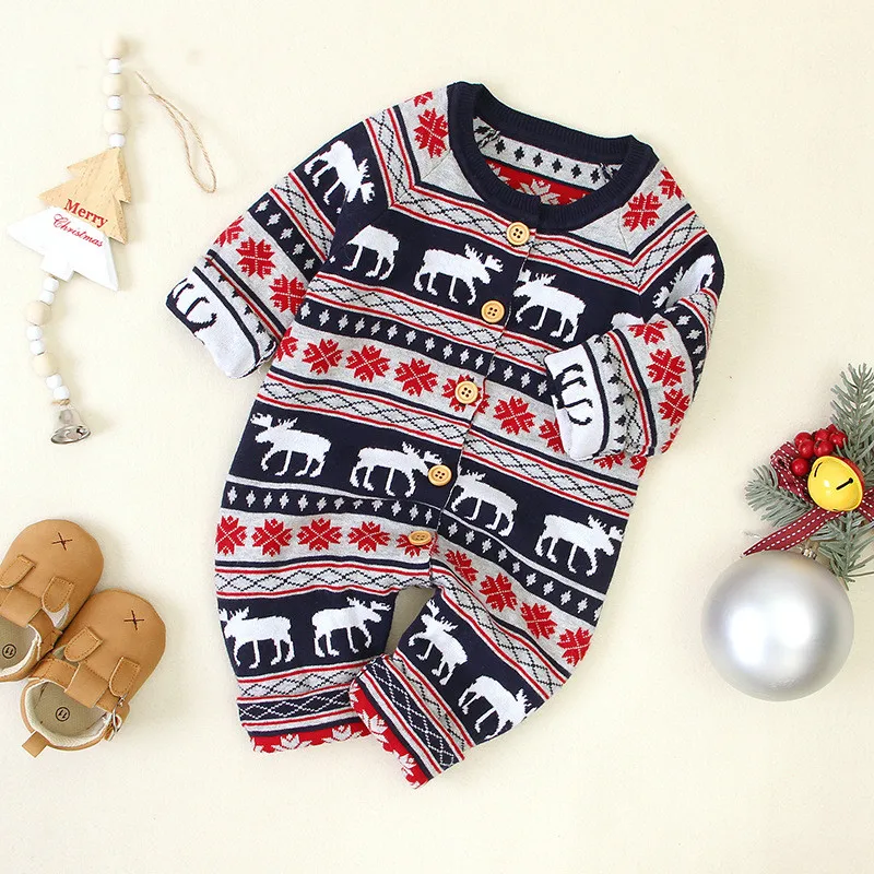 Xmas Baby Autumn Infant Clothing Rompers For Girls Jumpsuit Toddler Costume winter Newborn Boys Clothes 0-18M | Детская одежда и