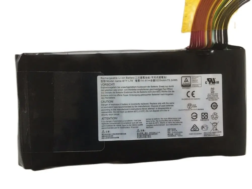 Внешняя Аккумуляторная Батарея SupStone для MSI BTY-L78 6QE GT62VR GT80-2QE GT73VR 6RF 7RE GT80S-6QD 1814 1815 17A2