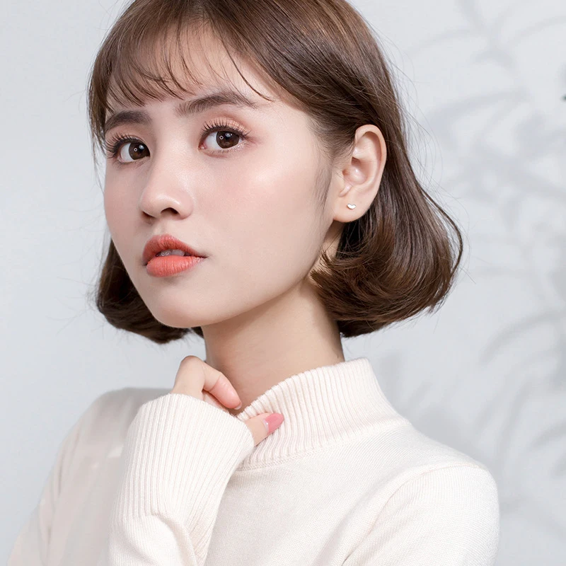 Modian 2021 Новый подружки невесты Милая прозрачная сердца серьги гвоздики 925