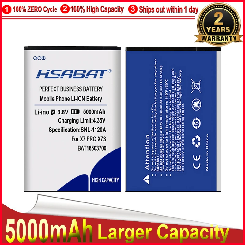 HSABAT 0 цикл 5000mAh батарея для Doogee X7 X7PRO X7S PRO BAT16503700 Высокое качество