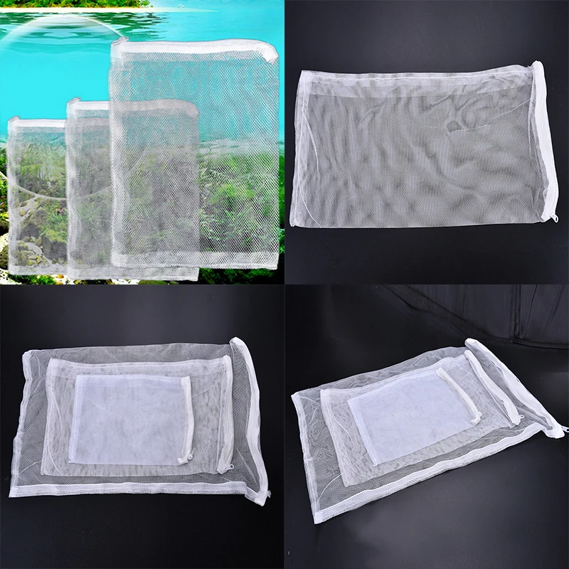 

5Pcs/Set Newest Aquarium Filter ZIPPED Net Mesh Bag Fish Tank zip Filter Media Bags For Bio Ball Active Carbon Isolation Storage
