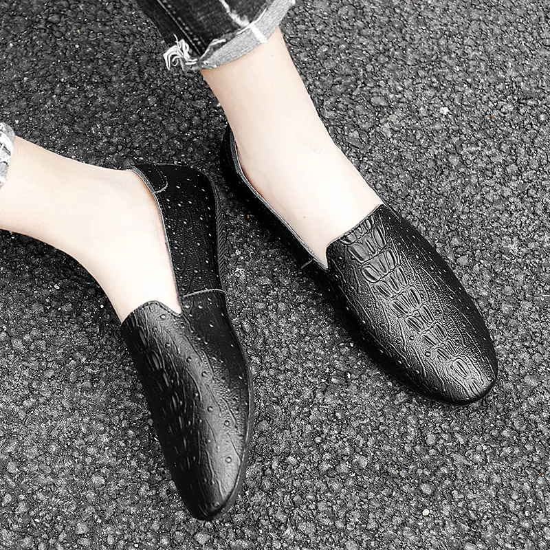 Туфли мужские из натуральной кожи роскошные брендовые дышащие мокасины без