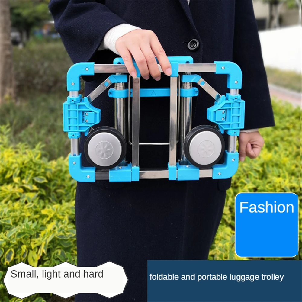 

B-LIFE Foldable Trolley Grocery Cart Mini Hand Truck for Women Travel Trip Vacations Camping Beach Play Picnic Laundry