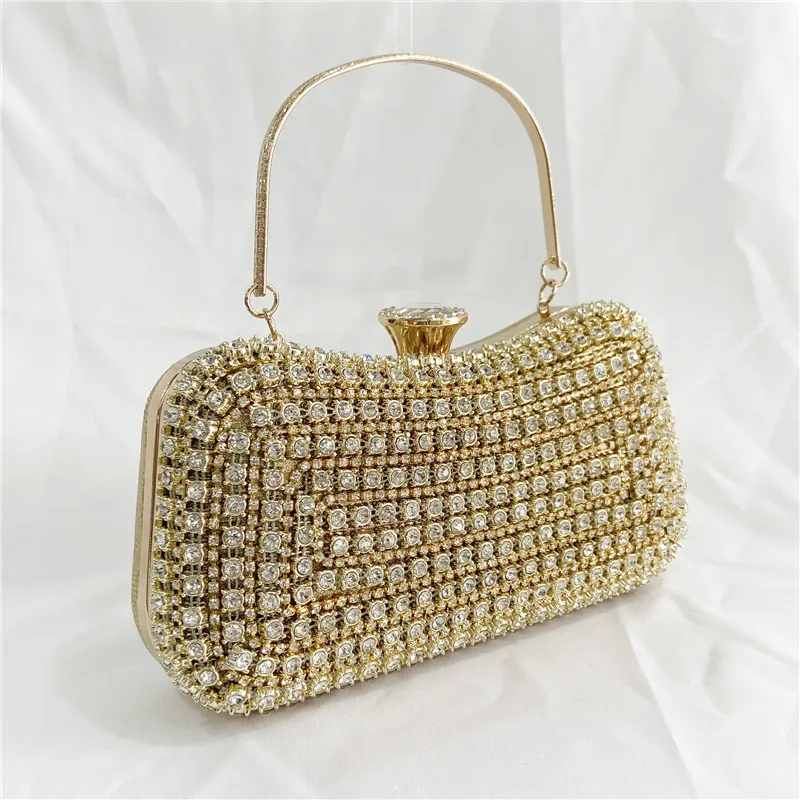 Metal Diamond Clutch Bags Ladies Wallet Luxury Evening Bags Wedding Party Prom Purses and Handbags Women Chains Shoulder Bag