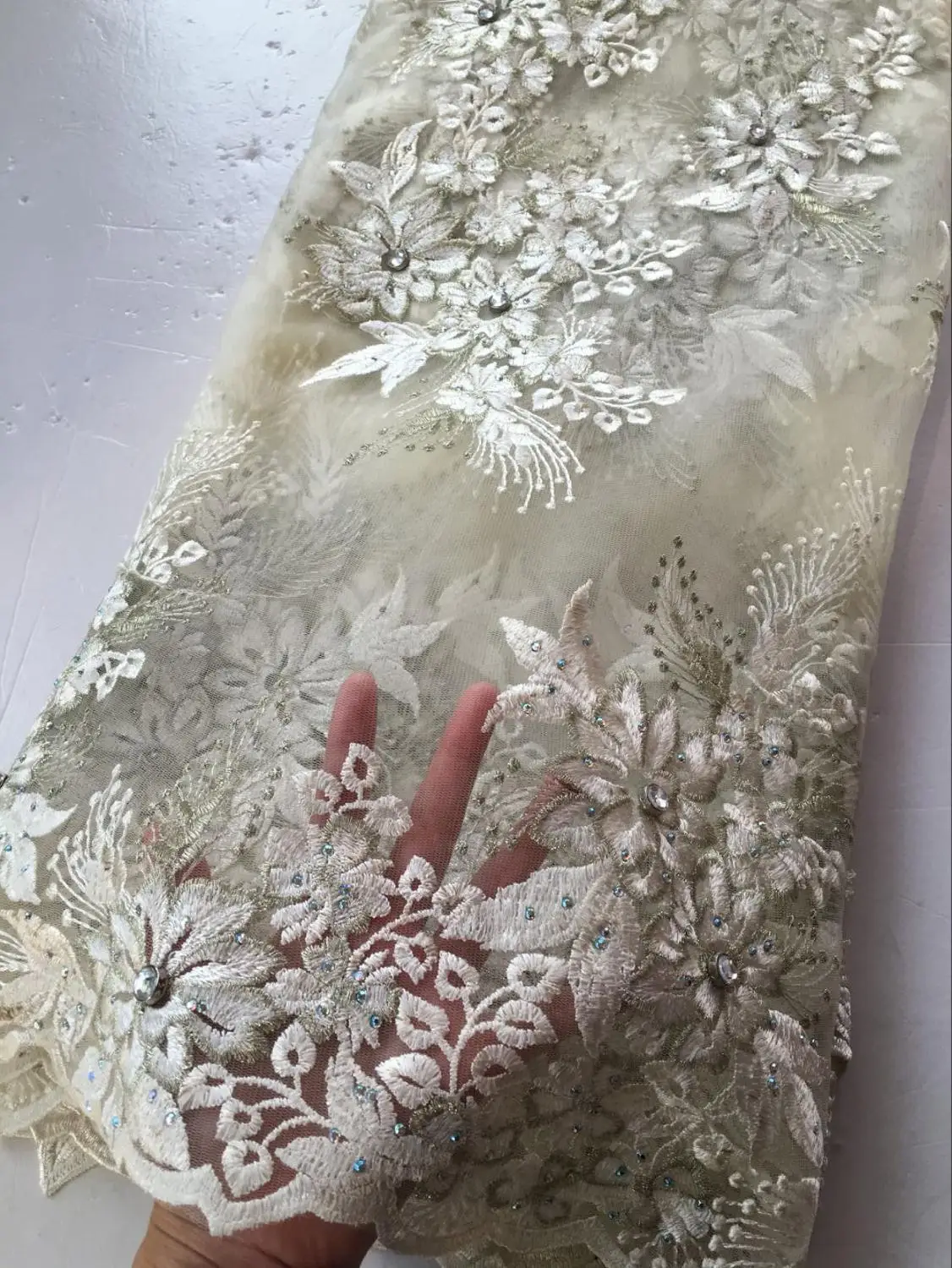 

2019 Aso Ebi Bella Styles Fabric Sky Blue Embroidered African Lace Fabric Nigerian Women Laces Clothing Fabric